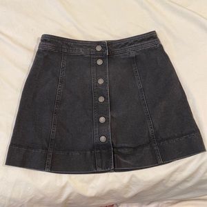 Madewell A-line black denim skirt
